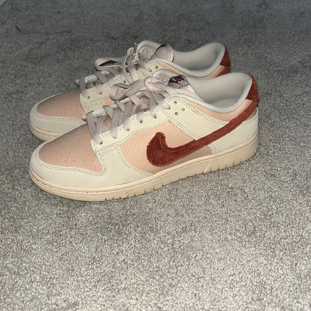 Cream and Salmon with Fluffy Swoosh Dunks